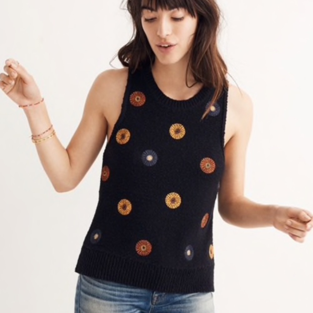Madewell Embroidered Sweater Tank